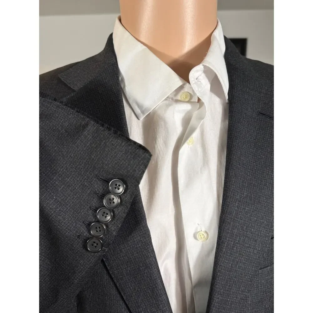 Tom Ford Charcoal Checked Gray Flannel 2Pc Suit Wool 50R 40R 35x29 Trousers EUC